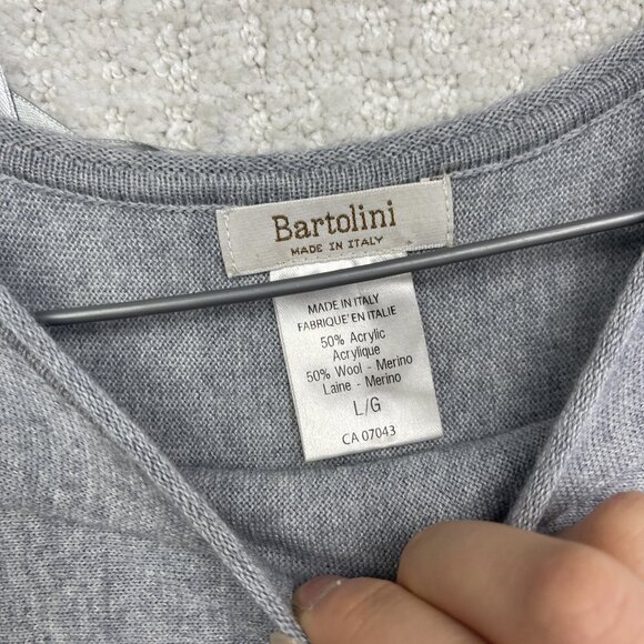 Bartolini Oversized Relaxed Knit Top Merino Wool Blend Made in Italy Size L Grey - Picture 6 of 13